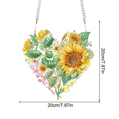 Love Sunflower Special Shaped Diamond Painting Hanging Wreath for Home Decor(#1)