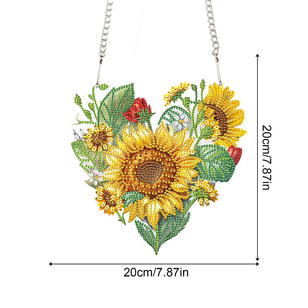 Love Sunflower Special Shaped Diamond Painting Hanging Wreath for Home Decor(#2)