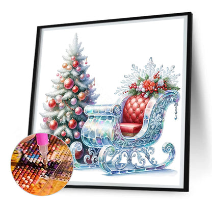 Sleigh Christmas Tree - Full Round Drill Diamond Painting 30*30CM