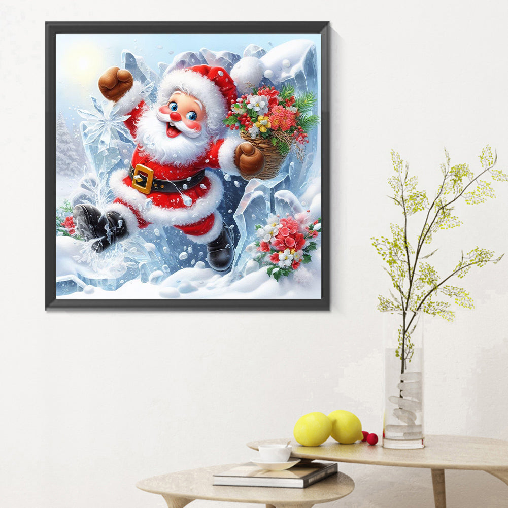 Broken Wall Santa - Full Round Drill Diamond Painting 30*30CM