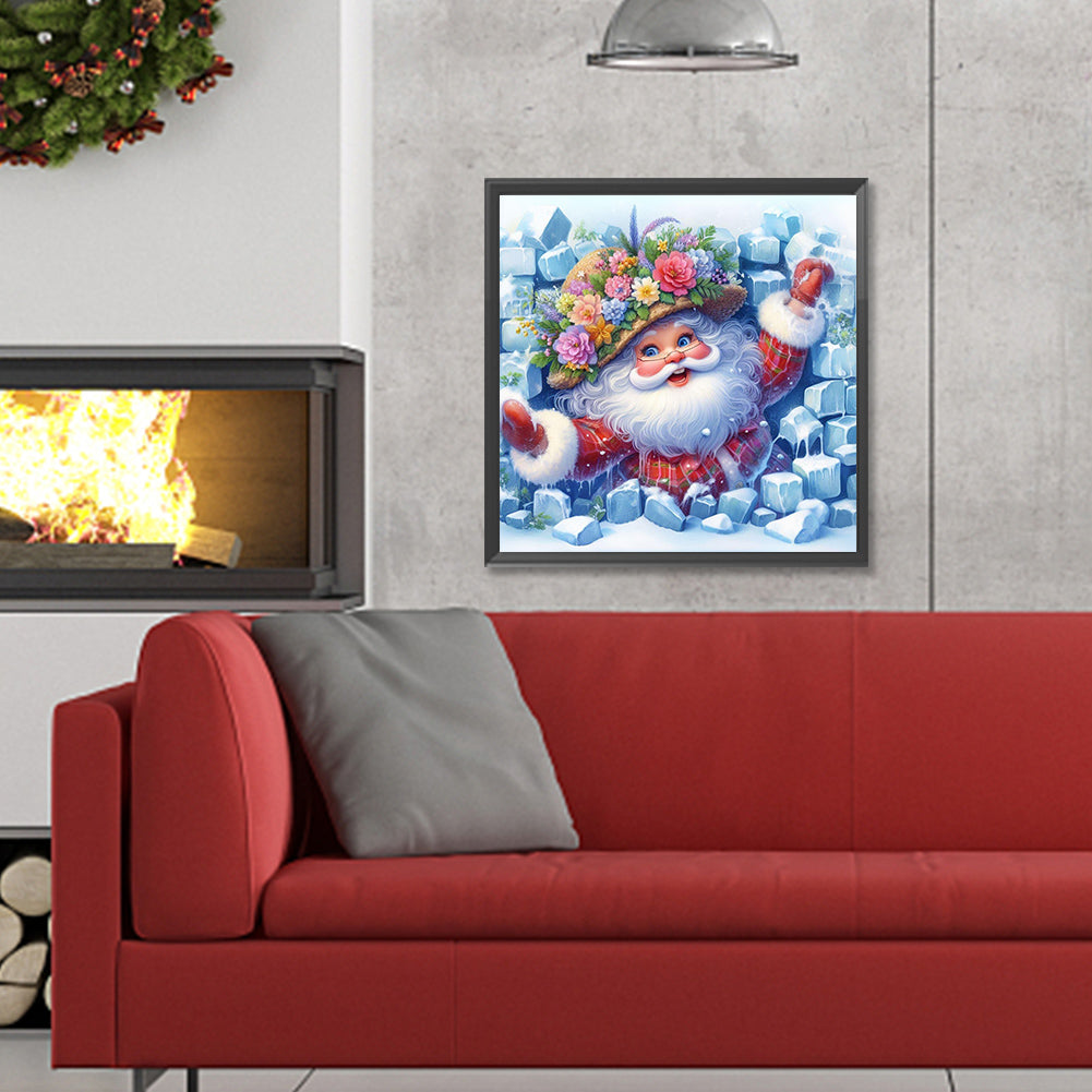 Broken Wall Santa - Full Round Drill Diamond Painting 30*30CM