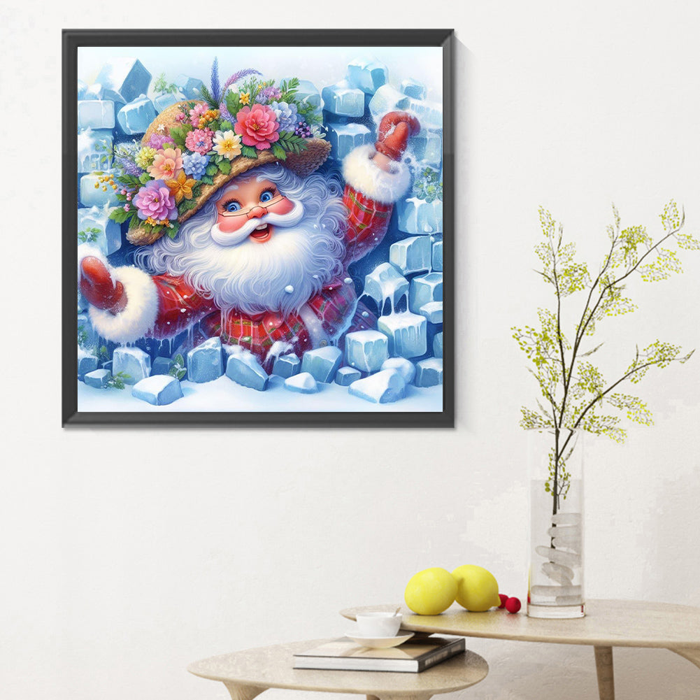 Broken Wall Santa - Full Round Drill Diamond Painting 30*30CM