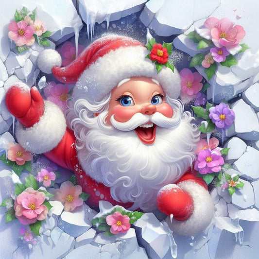 Broken Wall Santa - Full Round Drill Diamond Painting 30*30CM