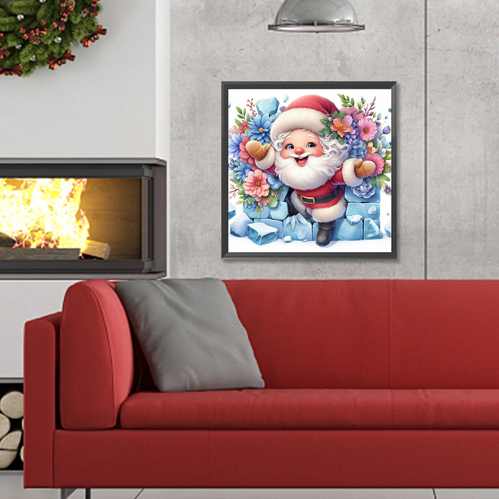 Broken Wall Santa - Full Round Drill Diamond Painting 30*30CM