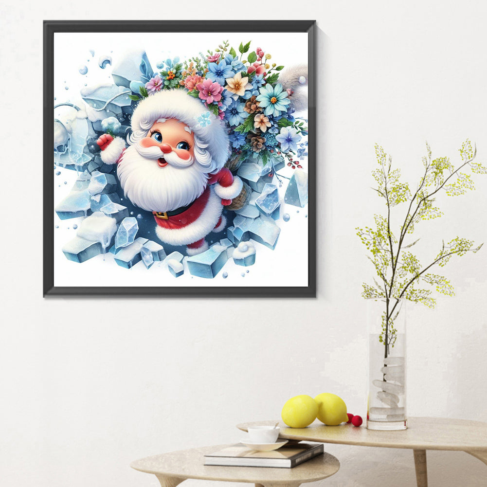 Broken Wall Santa - Full Round Drill Diamond Painting 30*30CM