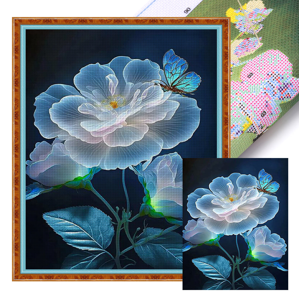 Glowing Flowers - 11CT Stamped Cross Stitch 40*50CM(Joy Sunday)