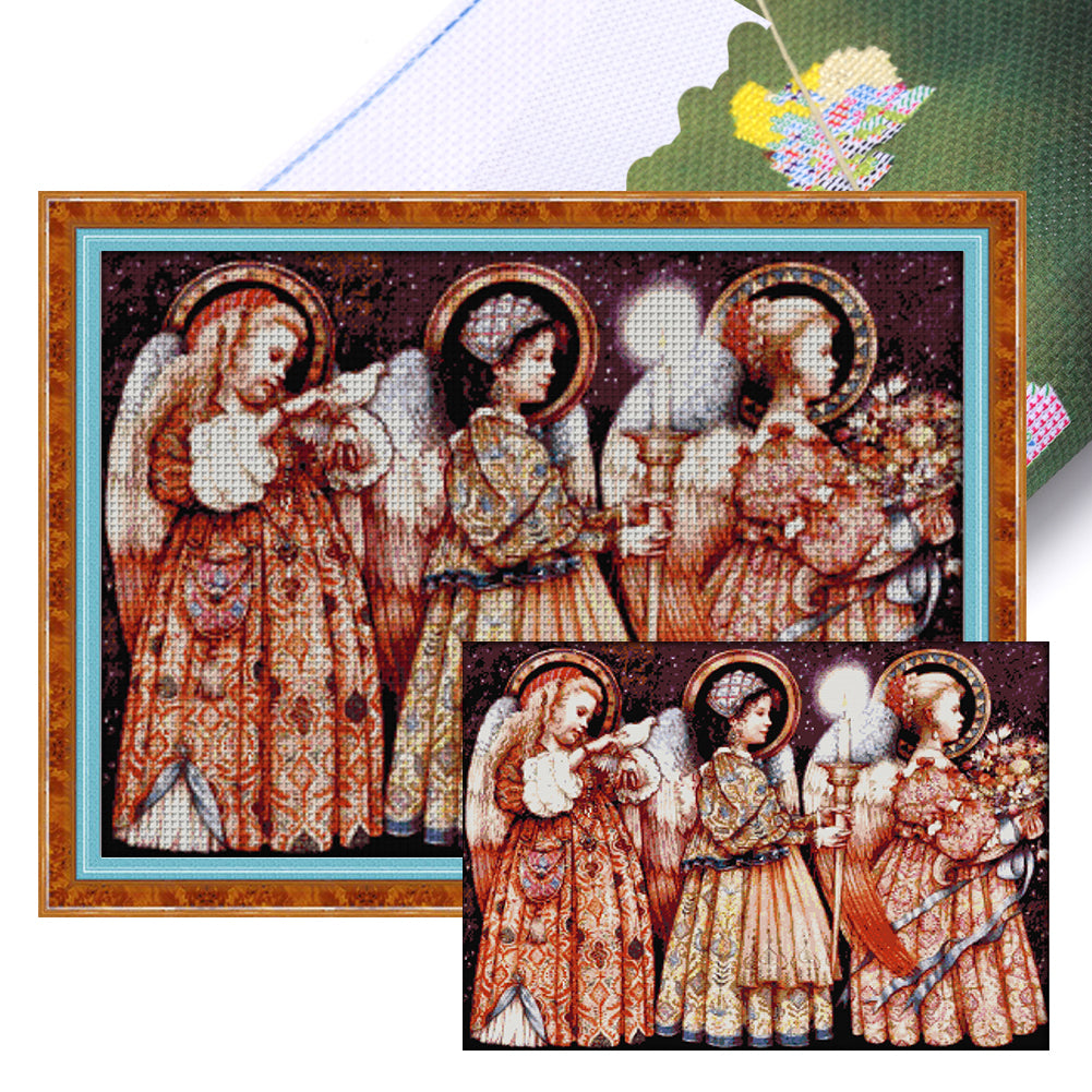 Christmas Eve Angel - 14CT Stamped Cross Stitch 71*54CM(Joy Sunday)