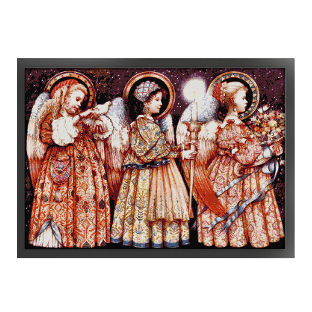 Christmas Eve Angel - 14CT Stamped Cross Stitch 71*54CM(Joy Sunday)