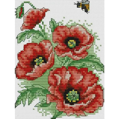 Bee Flower Love - 14CT Stamped Cross Stitch 15*19CM(Joy Sunday)