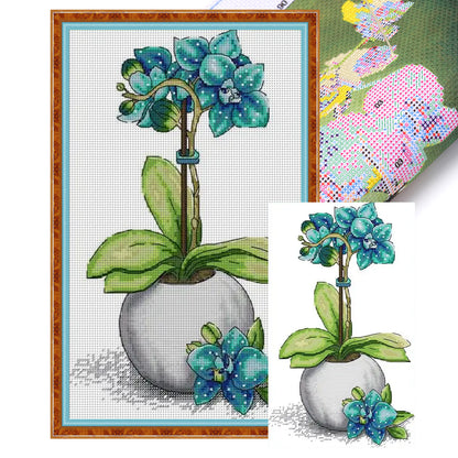 Orchid - 14CT Stamped Cross Stitch 22*36CM(Joy Sunday)