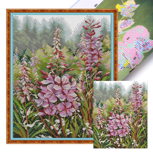 Wild Flowers - 14CT Stamped Cross Stitch 27*35CM(Joy Sunday)