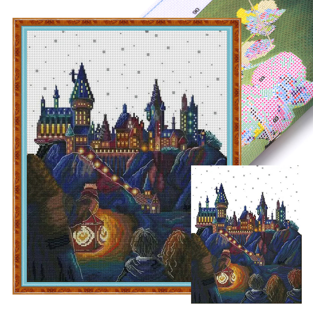 Magic Castle - 14CT Stamped Cross Stitch 34*42CM(Joy Sunday)