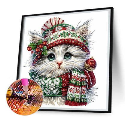 Christmas Kitten - Special Shaped Drill Diamond Painting 30*30CM