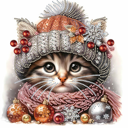 Christmas Kitten - Special Shaped Drill Diamond Painting 30*30CM