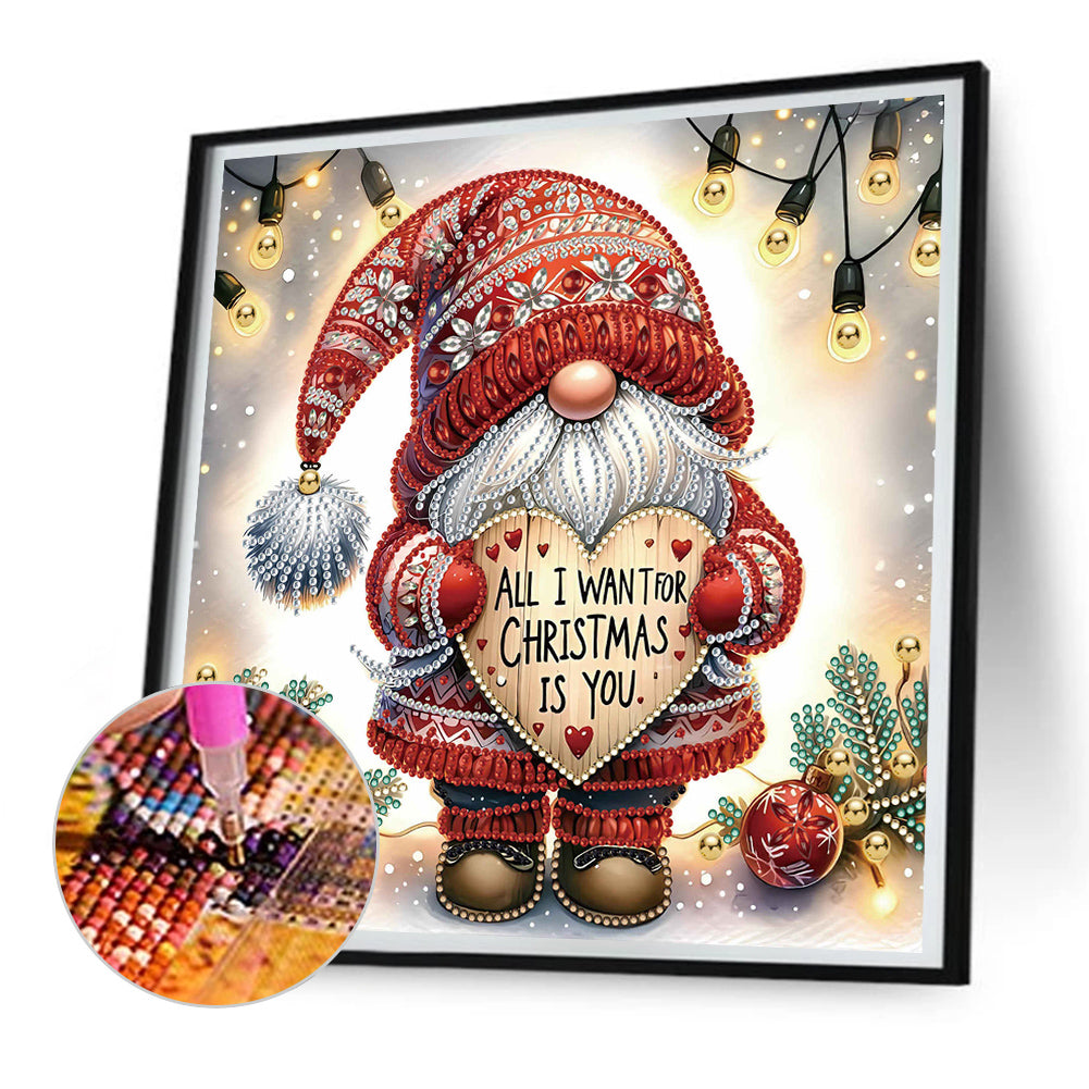 Christmas Gnome - Special Shaped Drill Diamond Painting 30*30CM