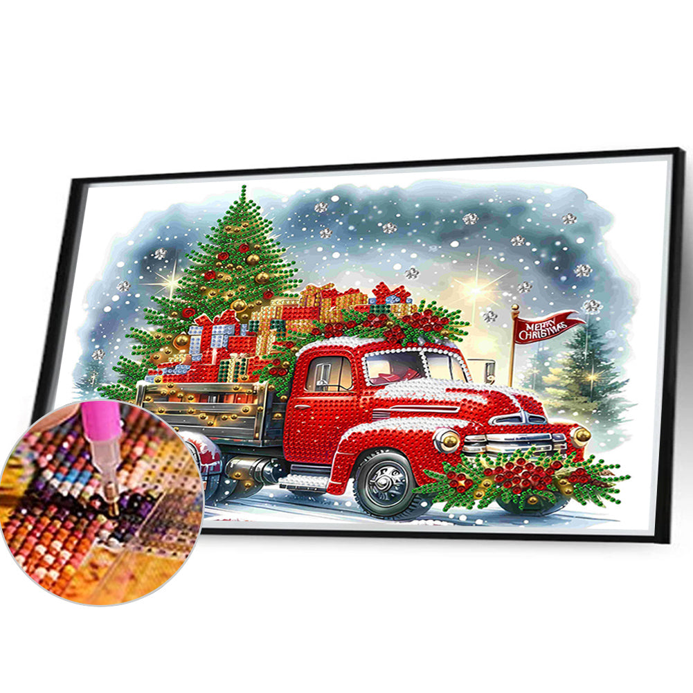 Christmas Car - Special Shaped Drill Diamond Painting 40*30CM