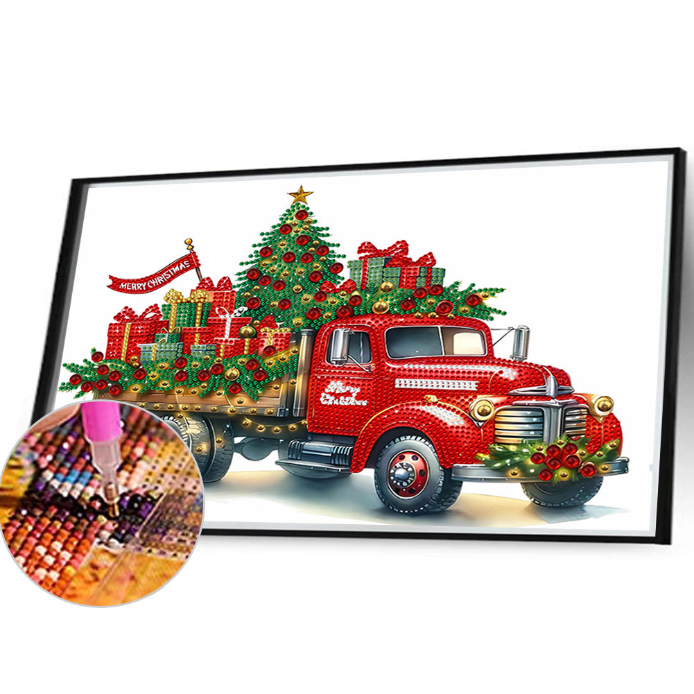 Christmas Car - Special Shaped Drill Diamond Painting 40*30CM