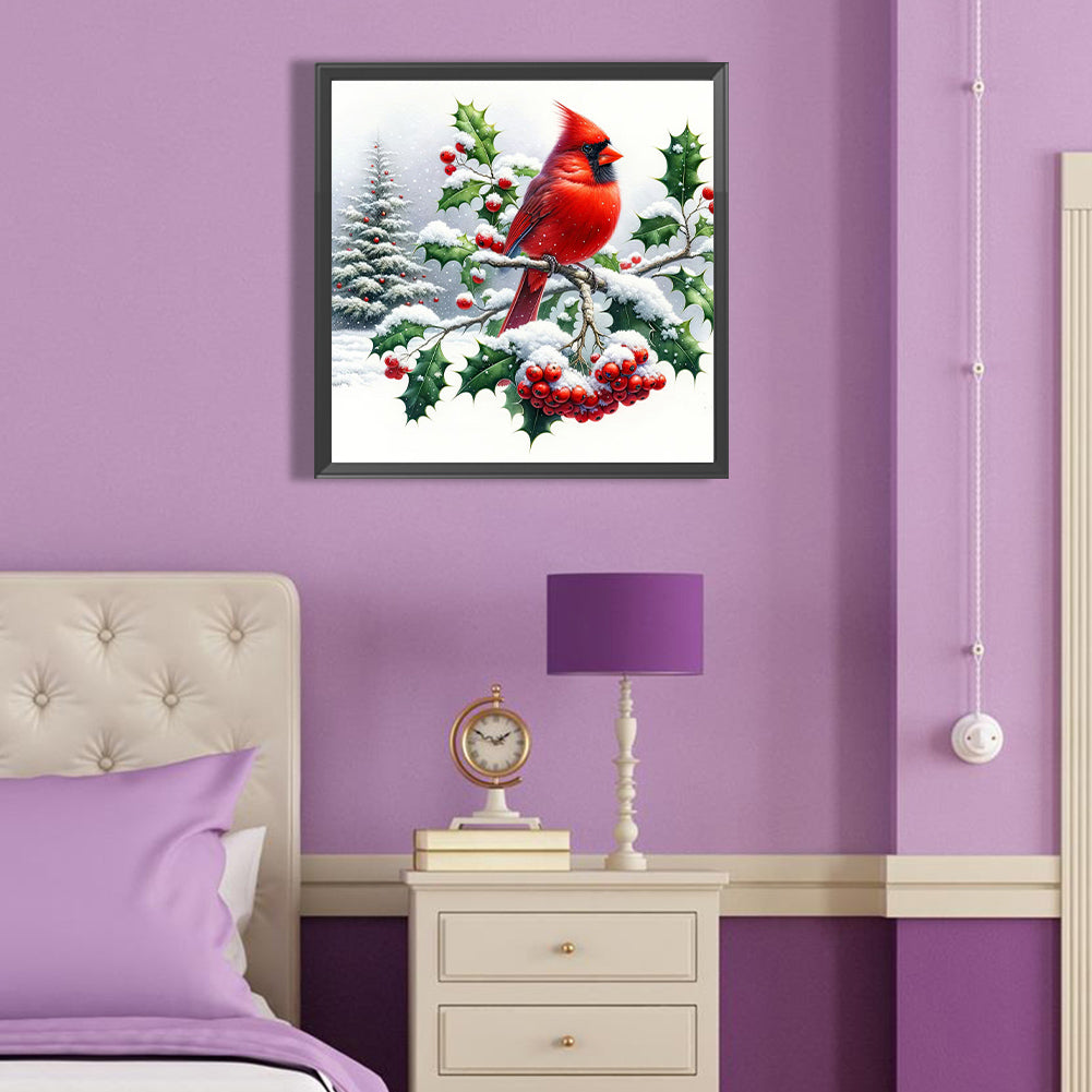 Cardinal On Tree Branch - Full Round Drill Diamond Painting 40*40CM