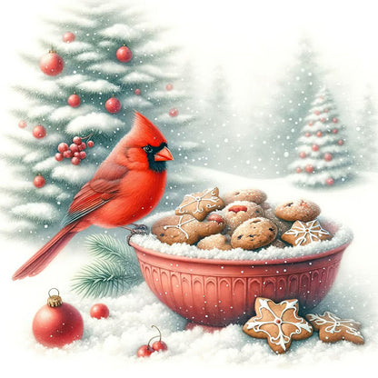 Cardinals On Cookies - Full Round Drill Diamond Painting 40*40CM