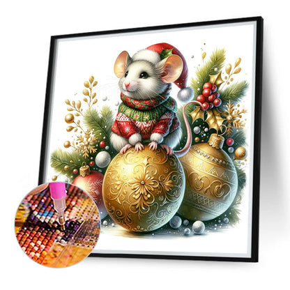 Winter Mouse - Full Round Drill Diamond Painting 40*40CM