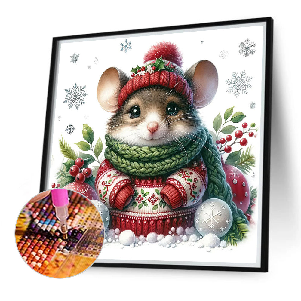 Mouse Under The Snow - Full Round Drill Diamond Painting 40*40CM