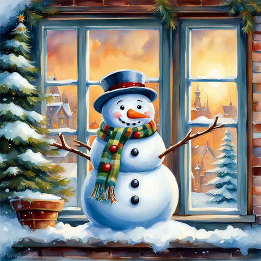 Christmas Snowman - Full Round Drill Diamond Painting 40*40CM