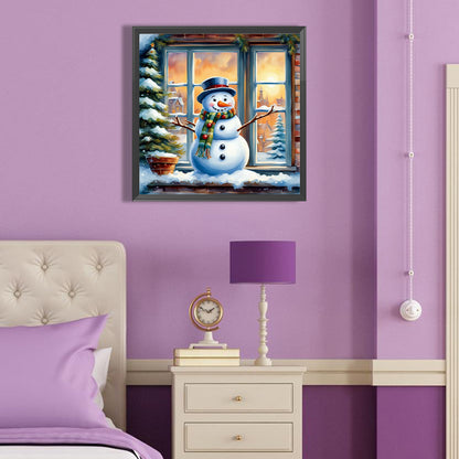 Christmas Snowman - Full Round Drill Diamond Painting 40*40CM