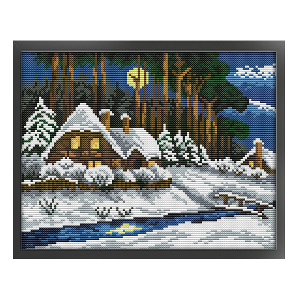 Winter Forest - 14CT Stamped Cross Stitch 29*22CM(Joy Sunday)