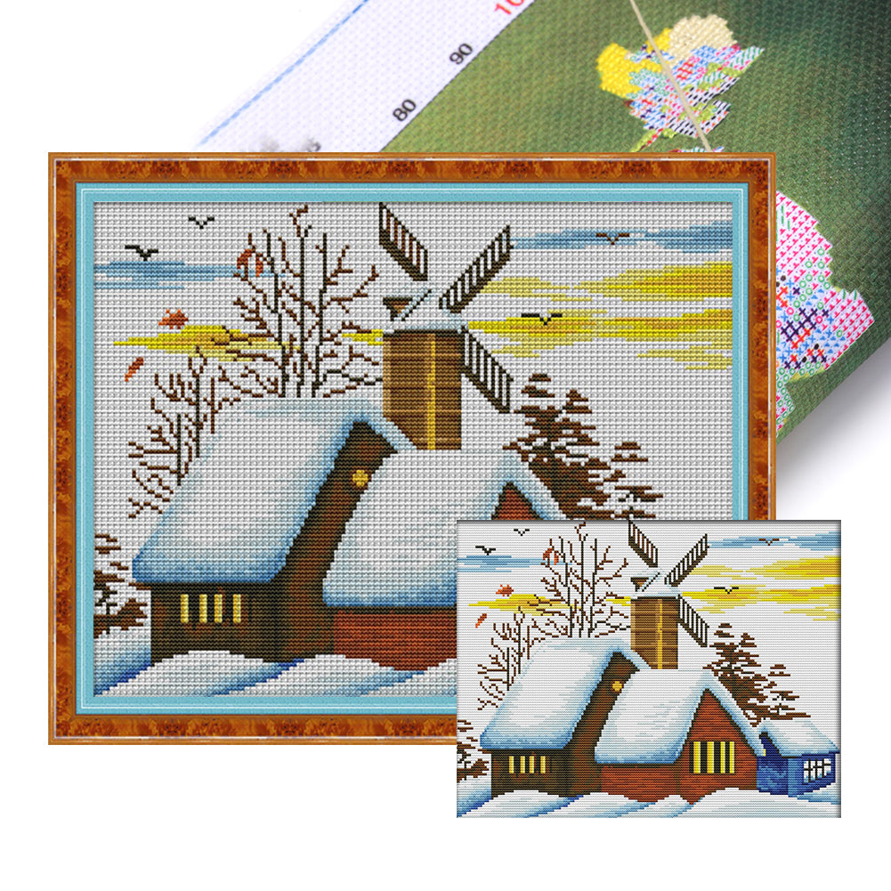 Spring-Winter Snow - 14CT Stamped Cross Stitch 38*30CM