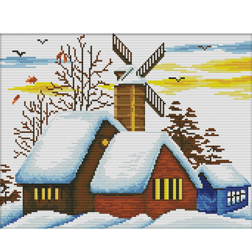 Spring-Winter Snow - 14CT Stamped Cross Stitch 38*30CM