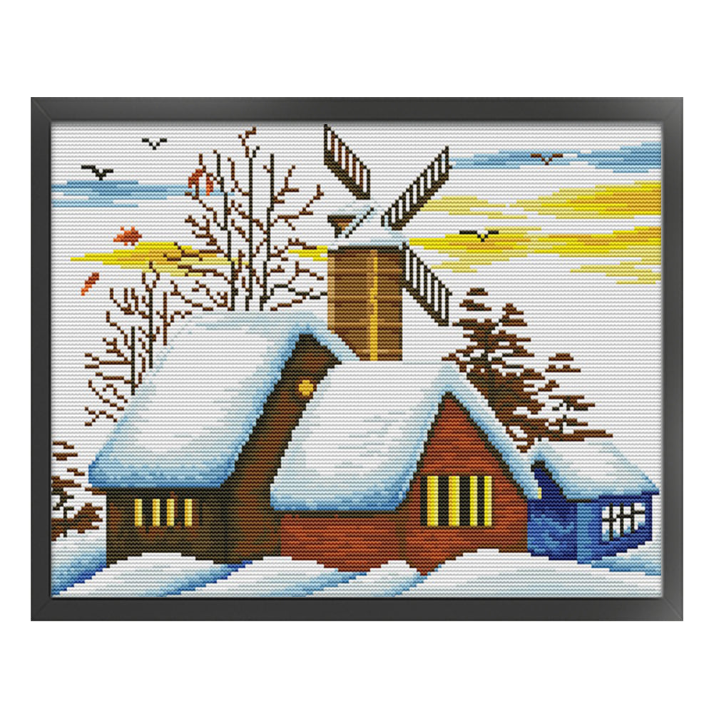 Spring-Winter Snow - 14CT Stamped Cross Stitch 38*30CM