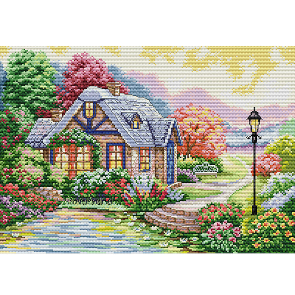 Sweet Home - 14CT Stamped Cross Stitch 44*34CM(Joy Sunday)