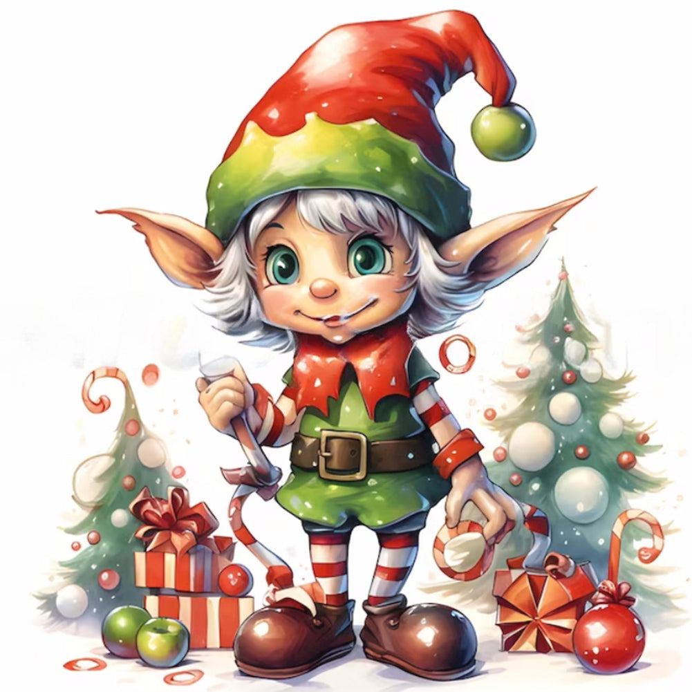 Christmas Elf - Full Round Drill Diamond Painting 30*30CM