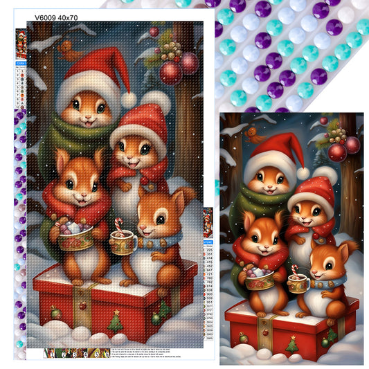 Squirrel Family - Full Round Drill Diamond Painting 40*70CM