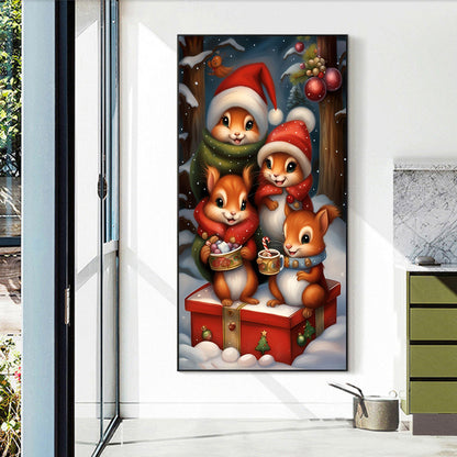 Squirrel Family - Full Round Drill Diamond Painting 40*70CM