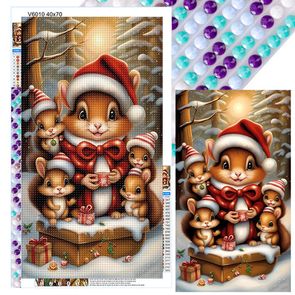 Squirrel Family - Full Round Drill Diamond Painting 40*70CM