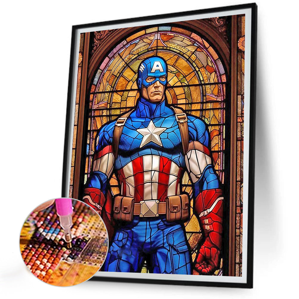 Captain America - Full Round Drill Diamond Painting 30*40CM