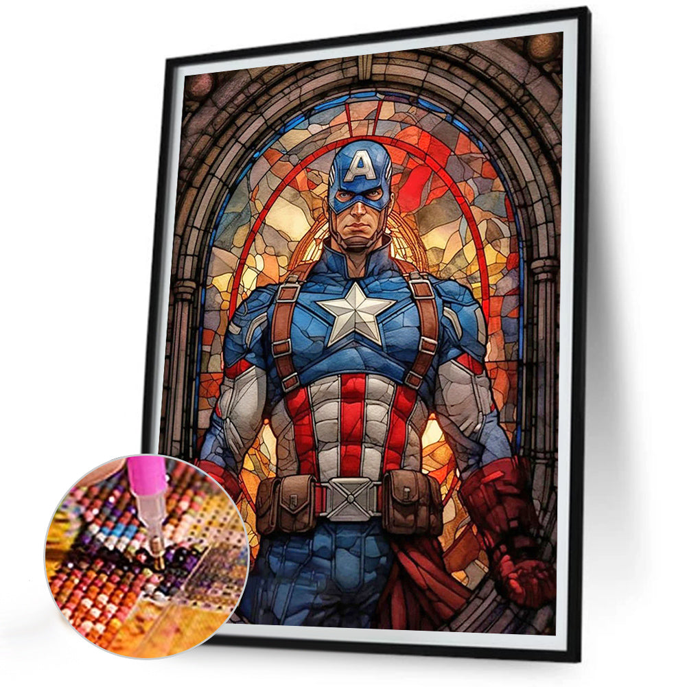 Captain America - Full Round Drill Diamond Painting 30*40CM