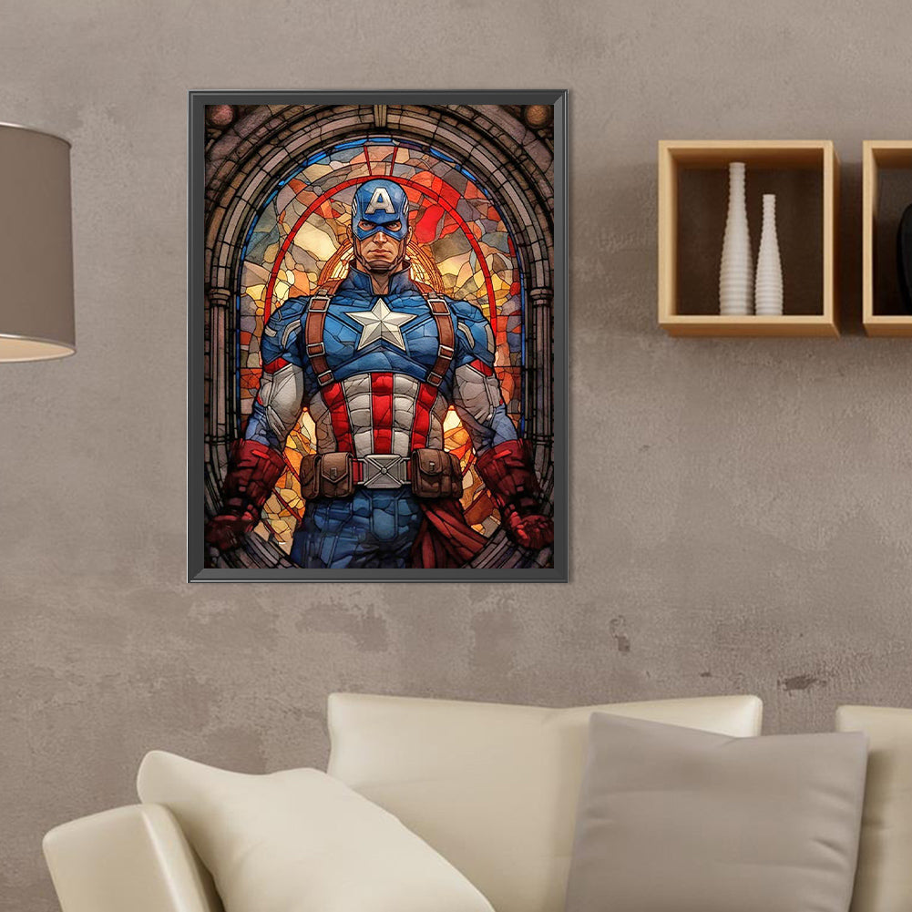 Captain America - Full Round Drill Diamond Painting 30*40CM