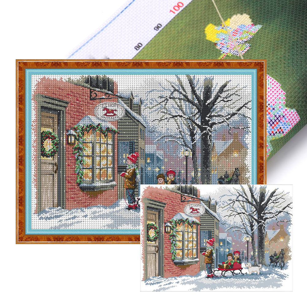 Christmas Wishes - 14CT Stamped Cross Stitch 50*37CM(Joy Sunday)