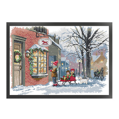 Christmas Wishes - 14CT Stamped Cross Stitch 50*37CM(Joy Sunday)