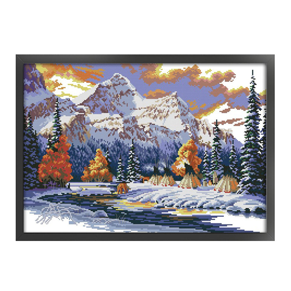 Early Winter Snow - 14CT Stamped Cross Stitch 49*36CM(Joy Sunday)