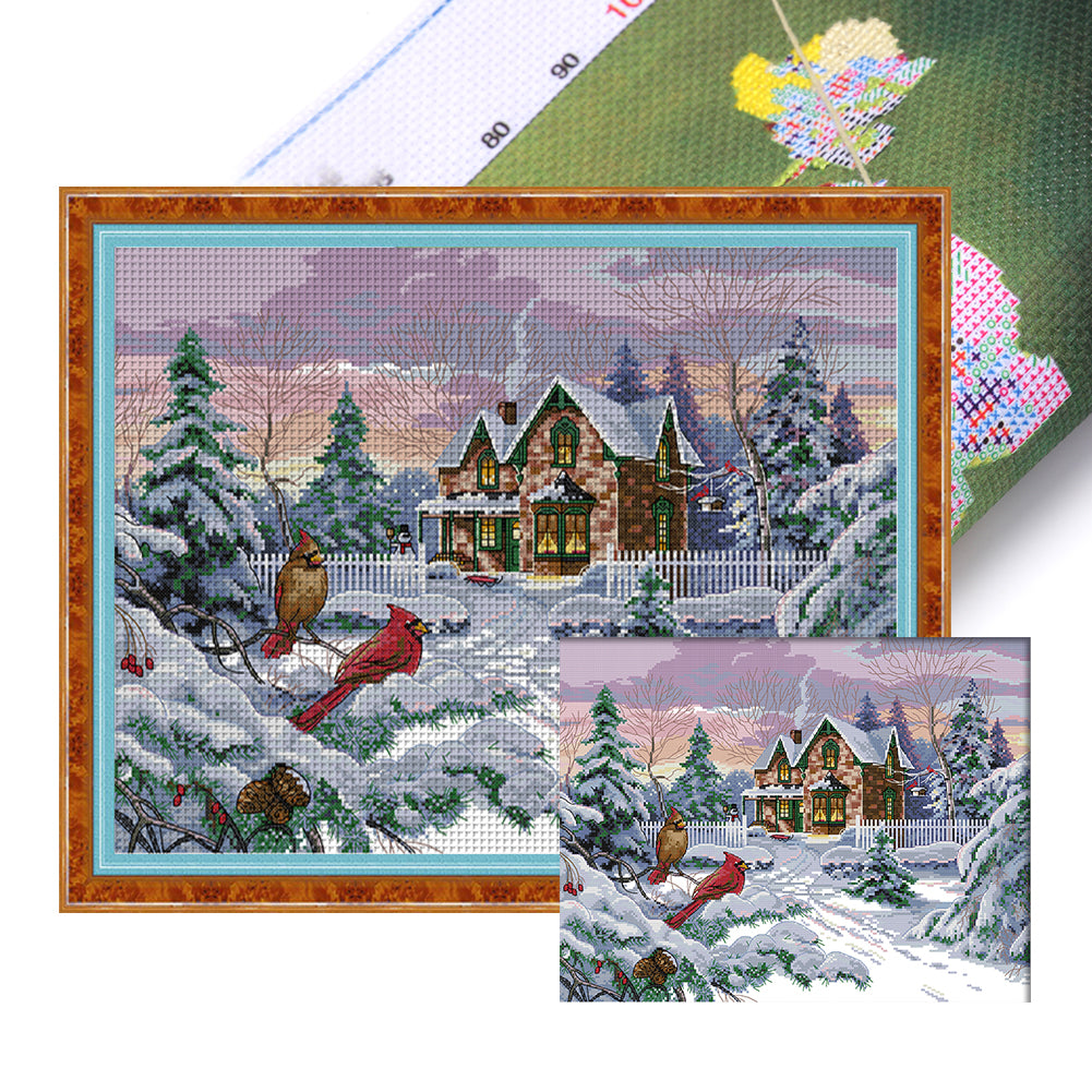 Snow Scene Eight - 14CT Stamped Cross Stitch 49*38CM(Joy Sunday)