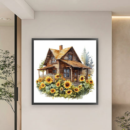 Sunflower House - 11CT Stamped Cross Stitch 60*60CM(Joy Sunday)