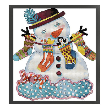 Christmas Snowman(3) - 14CT Stamped Cross Stitch 35*40CM