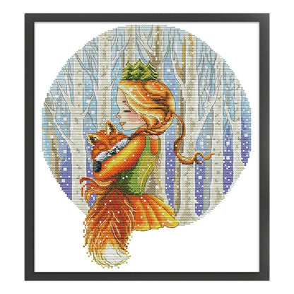 Forest Princess - 14CT Stamped Cross Stitch 33*37CM(Joy Sunday)