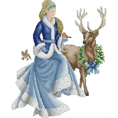 Fairy Tale In Winter - 14CT Stamped Cross Stitch 38*46CM(Joy Sunday)