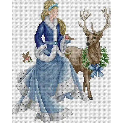 Fairy Tale In Winter - 14CT Stamped Cross Stitch 38*46CM(Joy Sunday)