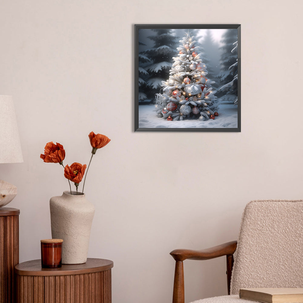 Christmas Tree In Winter Snow - Full Round Drill Diamond Painting 30*30CM