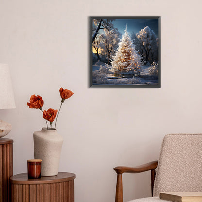 Christmas Tree In Winter Snow - Full Round Drill Diamond Painting 30*30CM